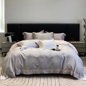 Parure <span class=keywords><strong>de</strong></span> lit <span class=keywords><strong>de</strong></span> luxe en gros pour lit Queen Size, 4 pièces, en coton Ten-cel 60S, avec housse <span class=keywords><strong>de</strong></span> <span class=keywords><strong>couette</strong></span> et draps en satin anti-humidité - Product Image 5