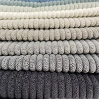 Tissu d'ameublement en velours côtelé de polyester de haute qualité, confortable, uni, tricoté à la chaîne, écologique, pour canapé, faible MOQ, vente chaude, textile de maison