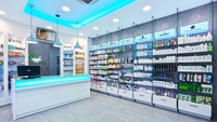 Rayonnage de Pharmacie de Détail Personnalisé, Présentoir à Pilules de Parapharmacie, Conception de Comptoir de Magasin pour l'Aménagement de Mobilier Médical