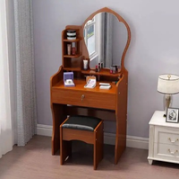 Petite coiffeuse moderne avec miroir et armoire de rangement, coiffeuse de chambre à coucher, fourniture directe d'usine pour le maquillage
