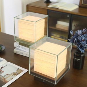Designer Desk <b>Lamp</b> 20x20cm Ultra Clear Tempered Glass <b>LED</b> <b>Light</b> Source Switch Control Eye Caring Table <b>Lamp</b> - Product Image 4