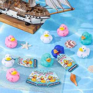 Colorful Plastic Stress-Relief Squeaky Yellow Duck Toy for Children's <b>Bathing</b> Wholesale Summer Series Cruise Design - Product Image 2
