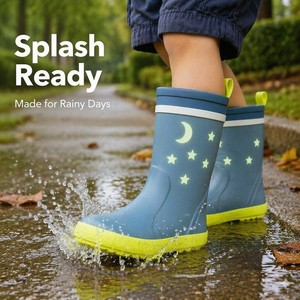 Bottes Wellington unisexes pour <span class=keywords><strong>enfants</strong></span>, imperméables, antidérapantes, semelle intermédiaire en EVA respirante, bottes de pluie en caoutchouc pour <span class=keywords><strong>enfants</strong></span> - Product Image 2