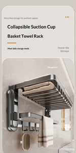 Portasciugamani Pieghevole in Acciaio al Carbonio Personalizzato OEM con Ganci e Quattro Ventose, Speciale <span class=keywords><strong>Porta</strong></span> <span class=keywords><strong>Asciugamani</strong></span> da Bagno - Product Image 3