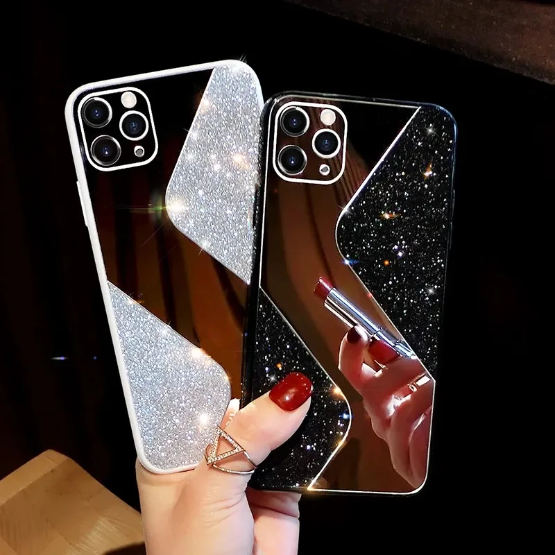 Funda lujosa con purpurina para iPhone, funda de silicona con lentejuelas brillantes para iPhone 13 12 11 Pro MAX XS XR