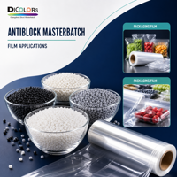 Dicolors Masterbatch Anti-bloc Compatible Thermoscellable, Granulés d'Additif PP, Qualité Film Soufflé, Transparence, Film Retortable, Gravure
