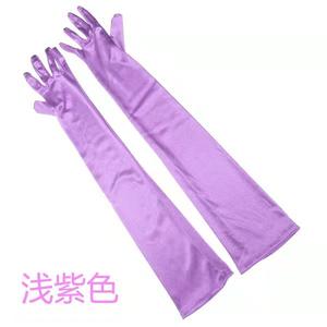 Blue Long Girl Lady Stretch Mittens Full Finger Luvas Smooth <span class=keywords><strong>Prom</strong></span> Evening Party Luvas Roxo Amarelo Colorido net luvas de noiva - Product Image 5