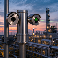 Détecteur de méthane laser PTZ en acier inoxydable 316L HIREP, système de surveillance à distance des fuites de gaz TDLAS, ATEX IECEx IP68