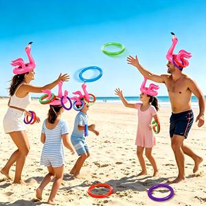 Juego de Lanzamiento de Flamingos Inflables MAKE WAVES, Decoración para Fiestas Luau, Juguete Flotante para Playa Hawaiana, Carnaval al Aire Libre, Niños - Product Image 6