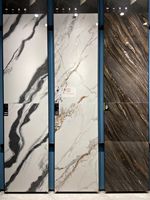 Dalles de céramique en porcelaine effet marbre de luxe brillant 60x120cm pour revêtement mural intérieur et extérieur