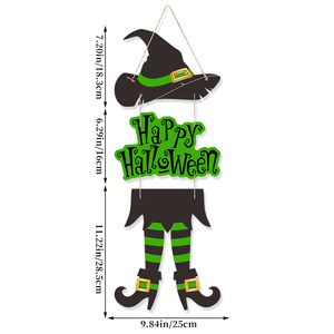Accesorios de decoración para fiesta de Halloween al por mayor, letrero de puerta de papel triple de mago de bruja, alfabeto de feliz Halloween, suministros colgantes para vacaciones - Product Image 5