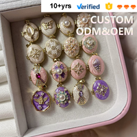 CAIOOCHE Messing Zirkon Öl-Anhänger, neu, zum Öffnen und Schließen, Liebesanhänger, DIY-Charms, bemalt, 18K Gold, individuelle Charms für die Schmuckherstellung