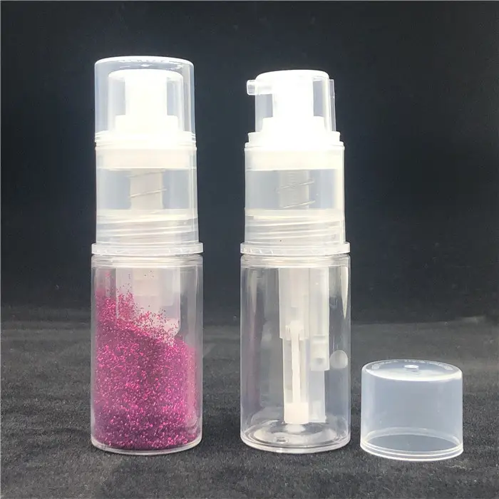 Cake craft 14ml 10g custom small round clear sugar art dry powder spray bottle packaging for edible glitter