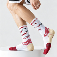 Chaussettes de basketball pour hommes, en tricot, spandex/nylon, rembourrées, antidérapantes, absorbant les chocs, respirantes, anti-humidité