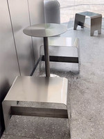 Table basse champignon simple et moderne en acier inoxydable, design conique, pour salon de thé, café, ou côté canapé