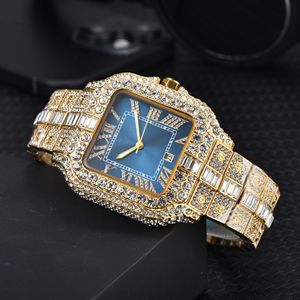 Orologio di Lusso Classico Quadrato con Diamanti, Tendenza Moda Uomo e Donna, Orologio al Quarzo Brillante con Moissanite - Product Image 2