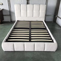 Lit en tissu simple et moderne pour chambre principale, lit double élégant