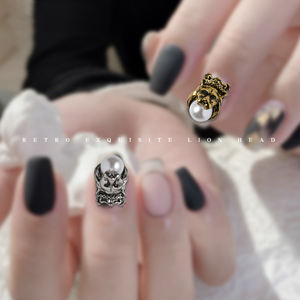 Paso Sicoยี่ห้อใหม่โรงงานขายส่งPunkโลหะPearl Retro Lion Tigerโลหะผสมเล็บสติกเกอร์Charms 20 ชิ้น/ถุงDIY - Product Image 3