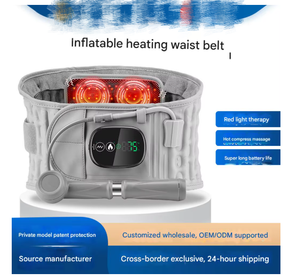 Inflatable Heated Massage Belt Leather <b>Controller</b> Lumbar Support Electric <b>Heating</b> Warm Hot Compress Lumbar Spine Artifact - Product Image 2