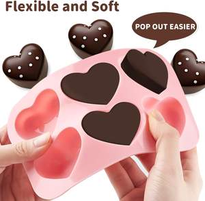 Moule en silicone en forme de cœur pour la pâtisserie de Noël, idéal pour les bonbons et le chocolat, fournitures de cuisson pour la maison - Product Image 4