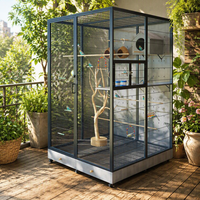 Villa de luxe pour oiseaux de grande taille, volière intérieure haute, habitat spacieux pour oiseaux, construction en bois durable, personnalisable pour les oiseaux de compagnie