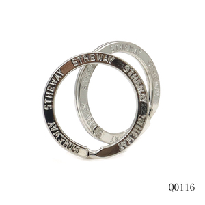 Anillo dividido de metal resistente de 25mm con logotipo de grabado personalizado Llavero plateado - Product Image 2
