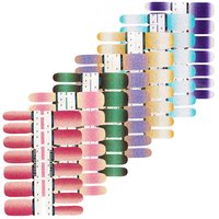 Autocollants professionnels pour ongles en gel pour spa et salon-Kit de manucure à domicile réutilisable avec 10 styles, longue durée et facile à appliquer