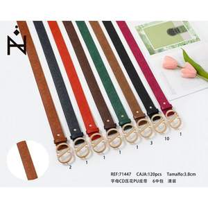 Cintura Ziin con Lettera CD in Rilievo, Fibbia ad Anello a D da 3,8 cm, Cintura Casual alla Moda per Donne - Product Image 1