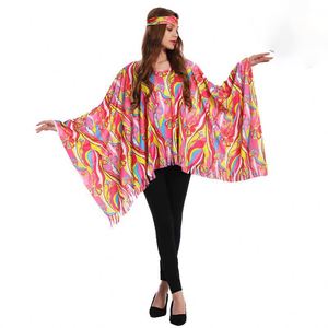4ourcostumes Disfraz de Carnaval 2026 Unisex Vintage con Estampado Floral, Capa Hippie para Fiesta de Baile, Disfraz para Adultos - Product Image 2
