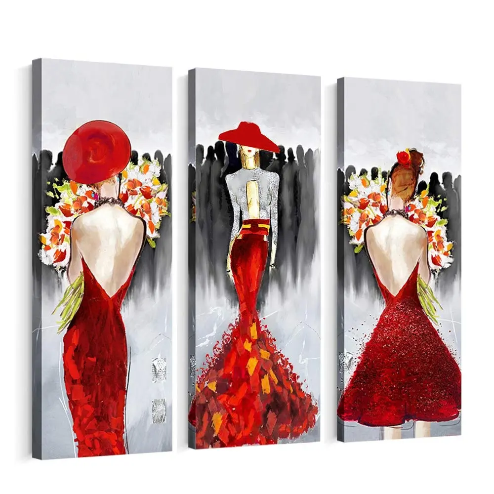 Pintura al óleo Sexy personalizada para mujer, imagen artística para decoración de pared de sala de estar en casa, 12x36 pulgadas