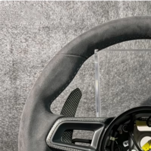 Volante Deportivo de Fibra de Carbono Alcantara para <span class=keywords><strong>Porsche</strong></span> 718 991 992 Macan Panamera Cayenne <span class=keywords><strong>Taycan</strong></span>, Mejora del Interior - Product Image 4