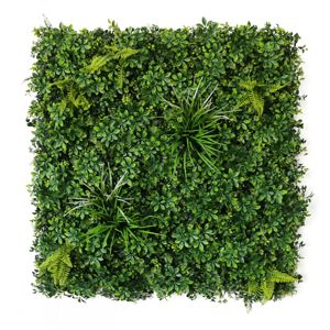 แผงฉากหลังพลาสติกตกแต่งภายในและภายนอกอาคารแบบเป็นมิตรกับสิ่งแวดล้อม 33A พร้อมใบไม้ประดิษฐ์สีเขียวและหญ้าติดผนังแบบ 3 มิติ - Product Image 2