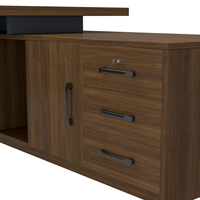 Bureau scandinave de luxe en bois massif moderne en forme de L bureau directeur général bureau patron Table de bureau luxueuse