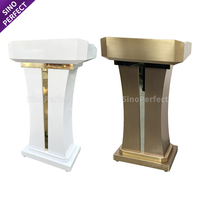 Podio de Metal Personalizado por el Fabricante, Podio Decorativo Retro Rojo, Atril para Presentaciones en Hoteles y Banquetes, Podios Modernos para Iglesias