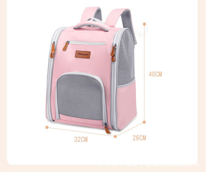 Pet Oxford Breathable <b>Cat</b> <b>Backpack</b> Carrier Solid Purple Mesh Ventilation Zipper Closure Pet Carrier - Product Image 5