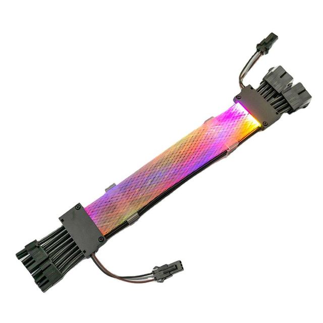 Power Cord Dual 8-pin RGB Synchronous Cotton Mesh Dual Headlight Cable Male to Female Rgb Connector Cable