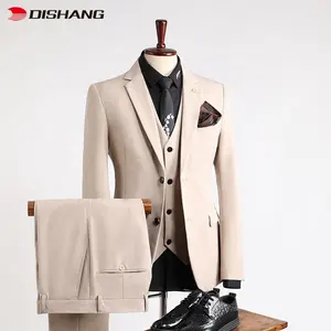 Terno dos homens Formal 3 Peças Regular Fit Lapela Solid Prom Casamento Groomsmen Terno dos homens (Blazer + Colete + Calças)