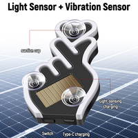 Lampe d'ambiance LED pour voiture à ventouse, sans câblage, avec geste cœur solaire, changeant de couleur RGB, pour vitre de voiture