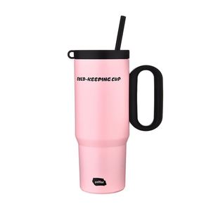 Vaso Térmico Personalizado Libre de BPA de 24 oz/750 ml, de Gran Capacidad, para Viajes y Auto, de Acero Inoxidable 316, Elegante, con Pajita - Product Image 3