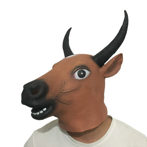 หน้ากากยางหัววัวหลากสไตล์,หน้ากากยางรูปสัตว์ชุดแฟนซีเครื่องแต่งกายคอสเพลย์วัวอุปกรณ์ประกอบฉากสำหรับเกมผู้ใหญ่ - Product Image 1