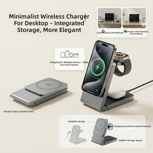 Nouvelle Arrivée <span class=keywords><strong>Prise</strong></span> Pop-Up Magnétique 3-en-1 <span class=keywords><strong>Chargeur</strong></span> Sans Fil Station de Charge Rapide 25W pour <span class=keywords><strong>iPhone</strong></span> 17 <span class=keywords><strong>Pro</strong></span> <span class=keywords><strong>Max</strong></span> pour Samsung S26 Ultra - Product Image 2