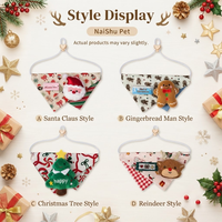 Bandana de Noël mignon pour animaux de compagnie, en peluche 3D, motif Père Noël et renne, réglable, pour chien et chat, écharpe de fête