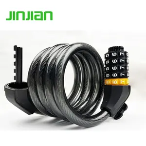 Jinjian 5 – serrure de vélo à combinaison numérique, serrure de câble en acier inoxydable pour vélo