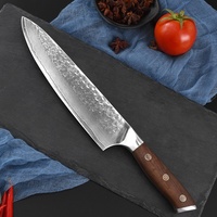 Couteau de chef Telstar CK-394 Hammer Forge, couteaux turcs, acier Damas VG10, acier inoxydable, manche en bois de fer du désert, 8 pouces, 58-62HRC