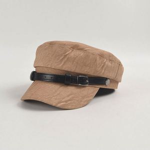 Nuevo Sombrero de Capitán Plano con Hebilla de Cuero PU Estilo Vintage Otoño 2024, Sombrero de Boina Casual para Mujer - Product Image 5