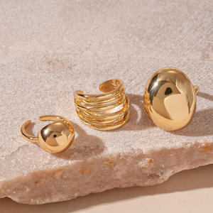 Bagues de mode fines et exagérées en métal personnalisé avec ouvertures géométriques pour femmes - Product Image 6