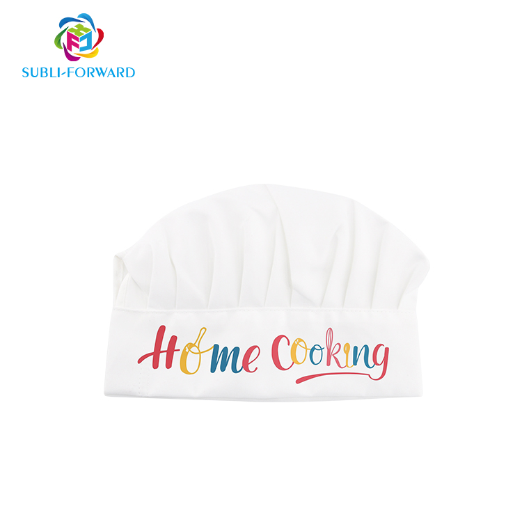 Sublimation White Chef Hat For Children And Adults With Adjustable Elastic Roaster For Kitchen Cooking