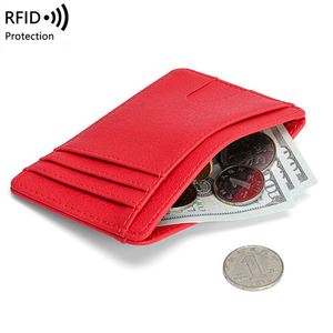 Factory Customization Ultrathin PU Leather Business Card <b>Holder</b> <b>Wallet</b> RFID Blocking Personalized Vegan Fashion Open Card - Product Image 2