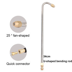 <span class=keywords><strong>Lanza</strong></span> de limpieza móvil de alta presión Lingzhen con varilla curva en U de acero inoxidable y latón plateado+dorado para lavado de coches - Product Image 2