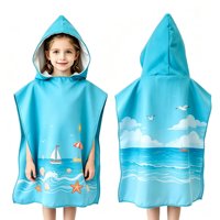 Towel Manufacturer Custom Children's Windproof Swimming Poncho Bathrobe Towel Baby Printed Beach Towel